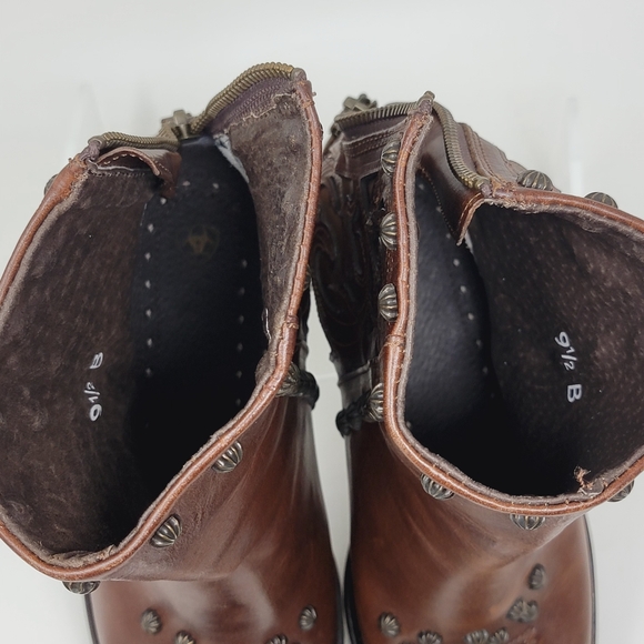 Ariat Diva Western BootCognac Full Grain Leather Zipper Shaft Women's Size 9.5 B - Picture 13 of 14